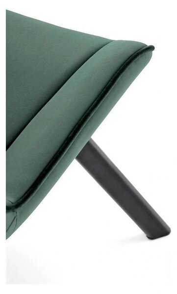 Scaun tapitat K520, verde/negru, stofa catifelata, 45x63x80 cm