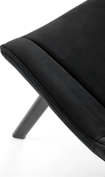 Scaun tapitat K520, negru, stofa catifelata, rotativ, 45x63x80 cm