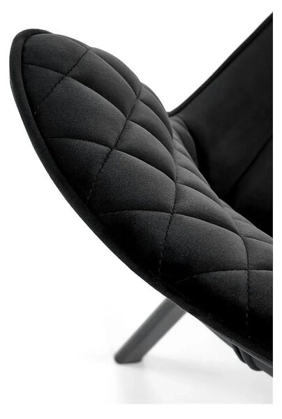 Scaun tapitat K520, negru, stofa catifelata, rotativ, 45x63x80 cm