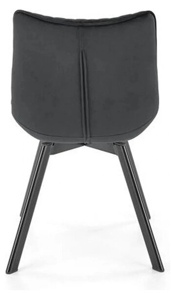 Scaun tapitat K520, negru, stofa catifelata, rotativ, 45x63x80 cm