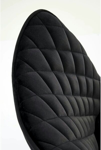 Scaun tapitat K520, negru, stofa catifelata, rotativ, 45x63x80 cm