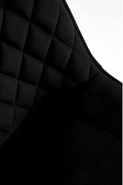 Scaun tapitat K520, negru, stofa catifelata, rotativ, 45x63x80 cm