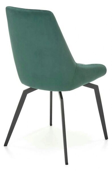 Scaun K479, verde/negru, stofa catifelata/metal, 49x60x91 cm