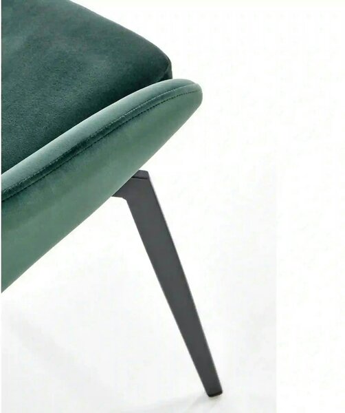 Scaun K479, verde/negru, stofa catifelata/metal, 49x60x91 cm