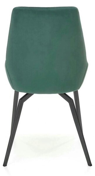 Scaun K479, verde/negru, stofa catifelata/metal, 49x60x91 cm