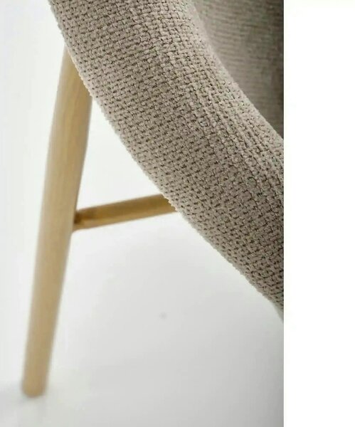 Scaun K489, bej/stejar, stofa clasica/metal, 59x56x80 cm