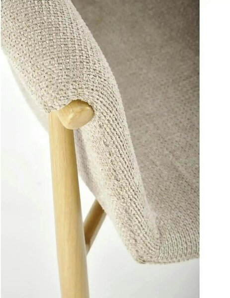 Scaun K489, bej/stejar, stofa clasica/metal, 59x56x80 cm