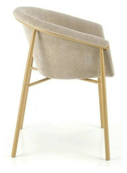 Scaun K489, bej/stejar, stofa clasica/metal, 59x56x80 cm