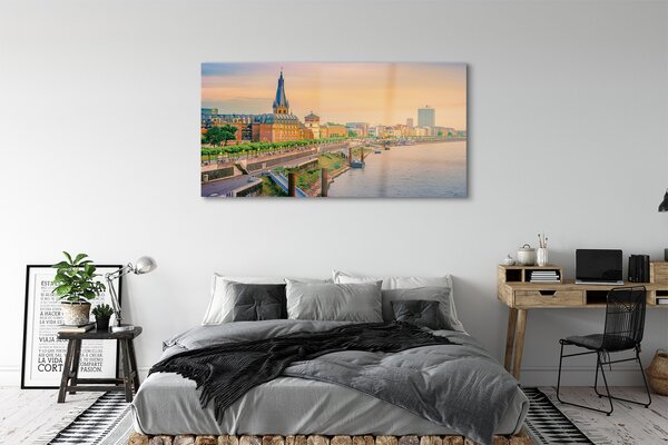 Tablouri pe sticlă Germania Sunrise River
