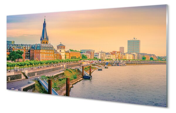 Tablouri pe sticlă Germania Sunrise River