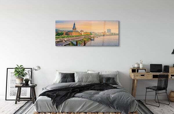 Tablouri pe sticlă Germania Sunrise River
