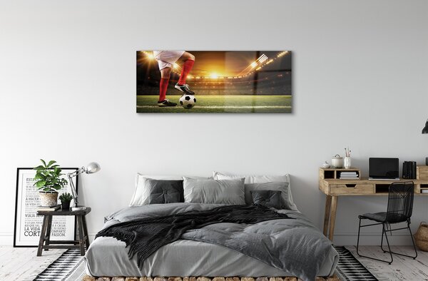 Tablouri pe sticlă picioare stadion de fotbal
