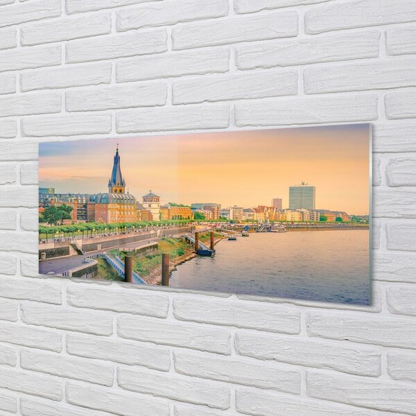 Tablouri pe sticlă Germania Sunrise River