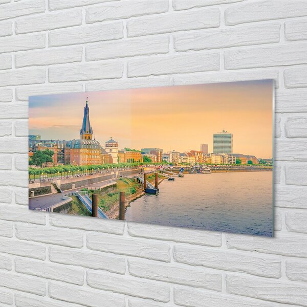 Tablouri pe sticlă Germania Sunrise River