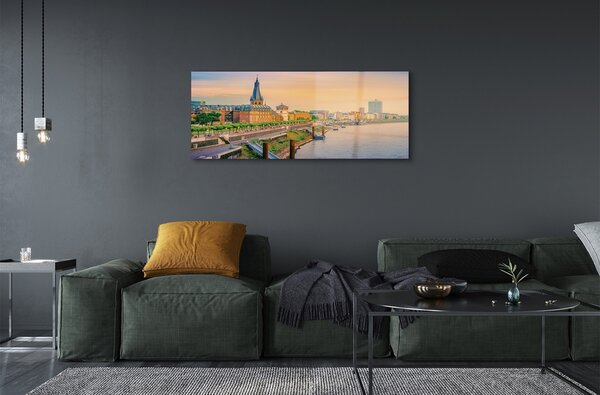 Tablouri pe sticlă Germania Sunrise River