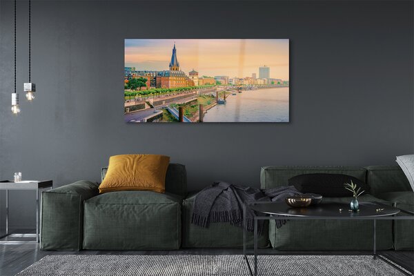 Tablouri pe sticlă Germania Sunrise River