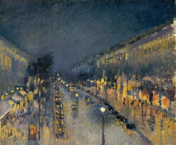 Reproducere The Boulevard Montmartre at Night, 1897, Pissarro, Camille