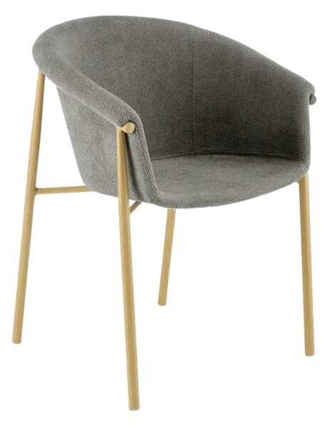 Scaun K489, gri/stejar, stofa clasica/metal, 59x56x80 cm