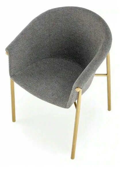 Scaun K489, gri/stejar, stofa clasica/metal, 59x56x80 cm