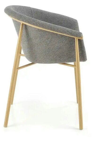 Scaun K489, gri/stejar, stofa clasica/metal, 59x56x80 cm