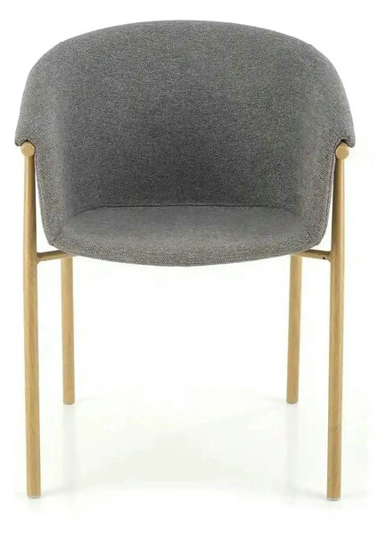 Scaun K489, gri/stejar, stofa clasica/metal, 59x56x80 cm