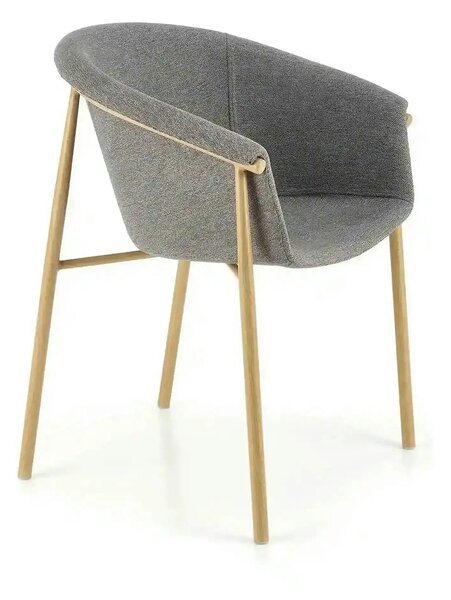 Scaun K489, gri/stejar, stofa clasica/metal, 59x56x80 cm