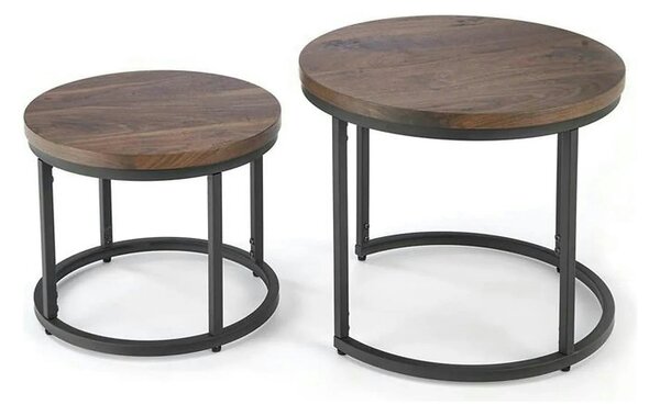 Set masute cafea OREO, nuc/negru