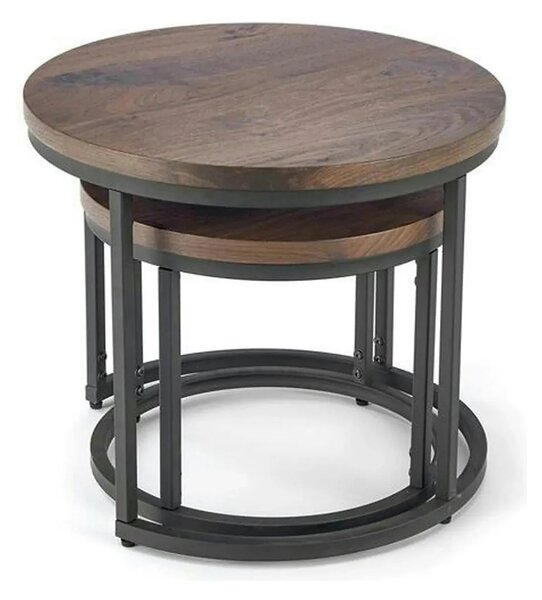 Set masute cafea OREO, nuc/negru