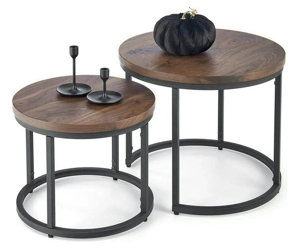 Set masute cafea OREO, nuc/negru