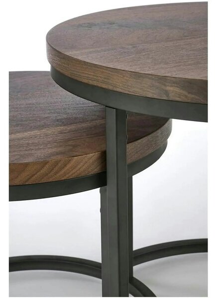 Set masute cafea OREO, nuc/negru