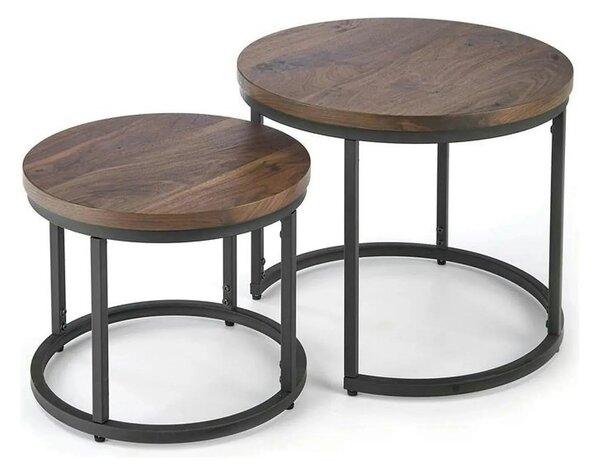 Set masute cafea OREO, nuc/negru