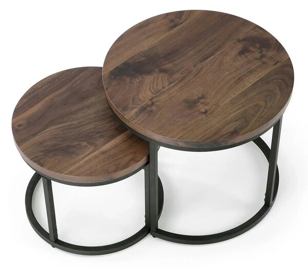 Set masute cafea OREO, nuc/negru