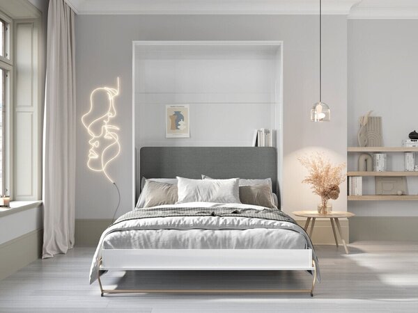 Pat rabatabil Concept Pro Lenart VIDublu, Alb, 140x200, PAL laminat, Somiera patSomiera pat, 16x24x22cm