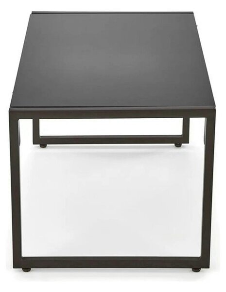 Set gradina SHARK, cappuccino/negru, otel/stofa/sticla, cu masuta, 2 s