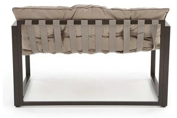Set gradina SHARK, cappuccino/negru, otel/stofa/sticla, cu masuta, 2 s