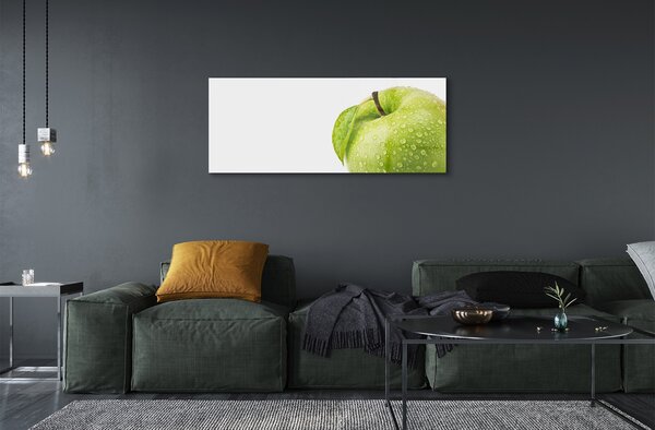 Tablouri pe sticlă Apple a picături de apă verde
