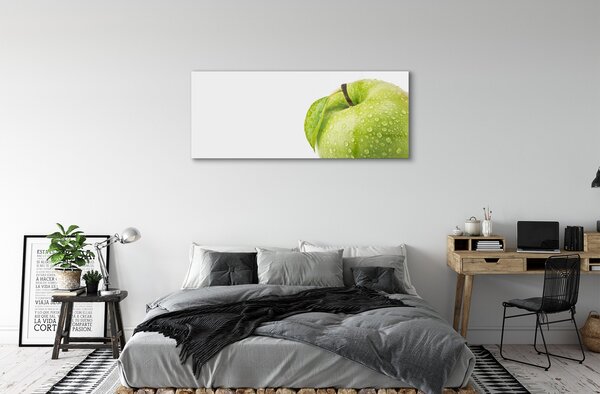 Tablouri pe sticlă Apple a picături de apă verde