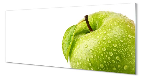 Tablouri pe sticlă Apple a picături de apă verde