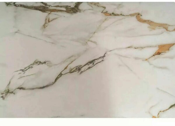 Masa extensibila INFINITY CERAMIC, alb/maro, sticla securizata/ceramic
