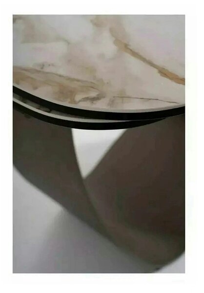 Masa extensibila INFINITY CERAMIC, alb/maro, sticla securizata/ceramic