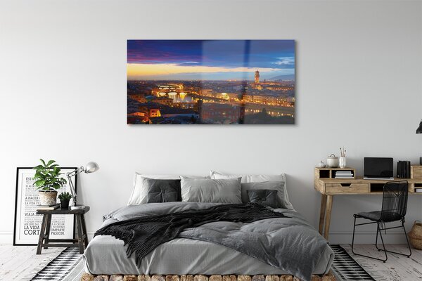 Tablouri pe sticlă panorama Italia Noaptea de poduri