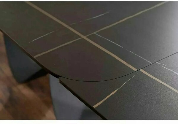 Masa extensibila INFINITY CERAMIC, negru, sticla securizata/ceramica