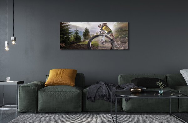 Tablouri pe sticlă Cloud mountain bike