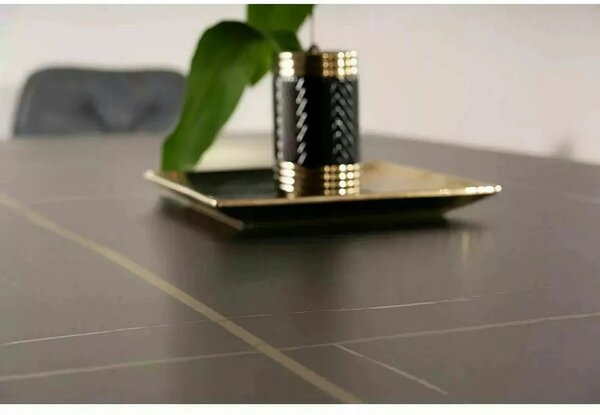 Masa extensibila INFINITY CERAMIC, negru, sticla securizata/ceramica
