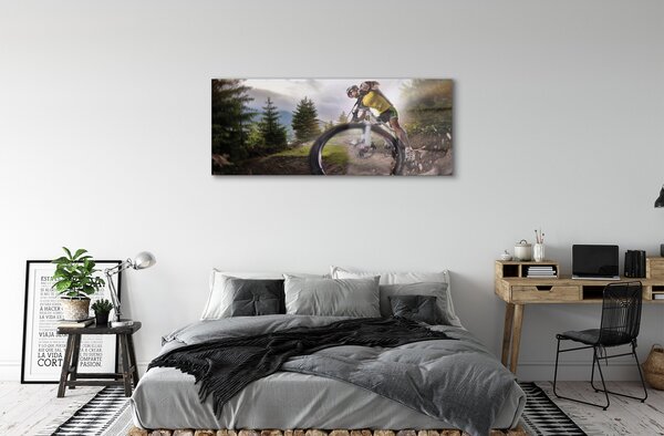 Tablouri pe sticlă Cloud mountain bike