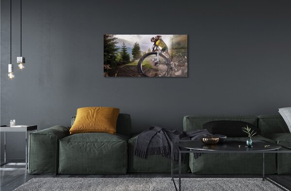 Tablouri pe sticlă Cloud mountain bike