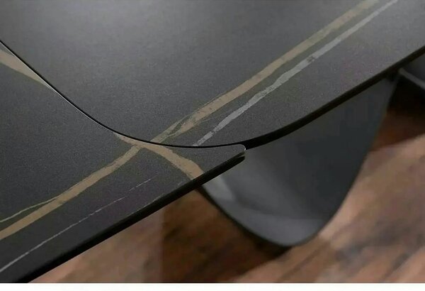 Masa extensibila INFINITY CERAMIC, negru, sticla securizata/ceramica