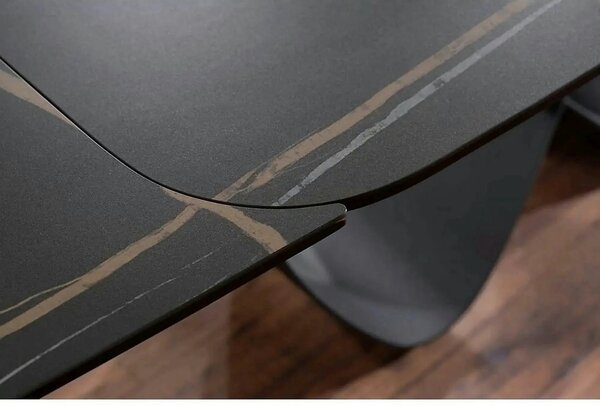 Masa extensibila INFINITY CERAMIC, negru, sticla securizata/ceramica