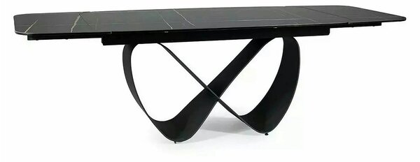 Masa extensibila INFINITY CERAMIC, negru, sticla securizata/ceramica