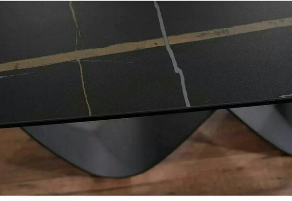 Masa extensibila INFINITY CERAMIC, negru, sticla securizata/ceramica